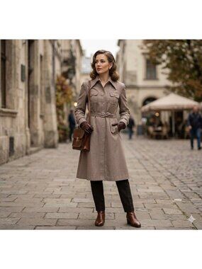Xin Xin Trench Coat Beige Size M Vintage Preppy Neutral Old Money Spring Classic